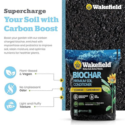 Wakefield Premium Indoor Potting Soil - Professional Biochar & Probiotics with CarbonBoost Technology - Ultimate Organic Potting Mix for Indoor & Outdoor Plants, Succulents & House Plants - 2Quarts