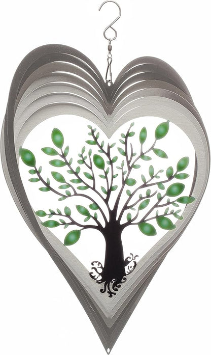 Heart Wind Spinners for Yard and Garden, Metal Ornaments for Garden Décor, Outdoor Wind Spinner, Heart Décor Gifts, Outdoor Garden Decoration, Heart Gifts for Women by ISEO (12 inch)