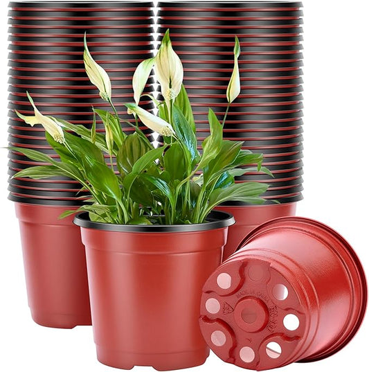 VIVOSUN 100pcs 4 Inch Planter Nursery Pots, Plastic Pots for Flower Seedling