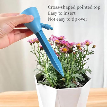 5Pcs Self Watering Planter Insert for Plant,Automatic Plant Watering Devices with Adjustable Drip Valve Switch for Garden Self Watering Spikes for Indoor Outdoor Potted Plants(Blue)