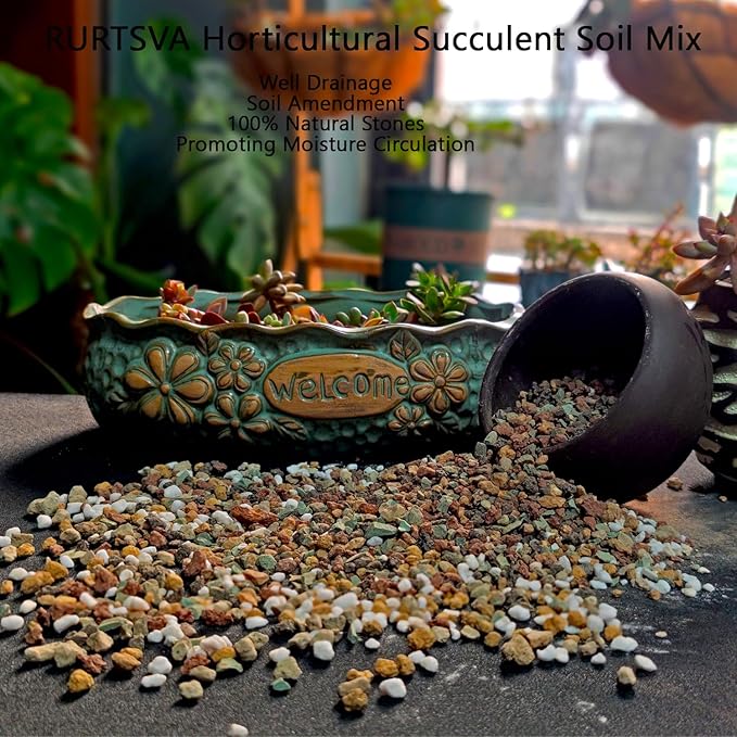 Mix Lava Rocks Mixed Potting Soil for Plants Bonsai Succulents and Cacti Soil Decoration Gravel Volcanic Pumice Stones for Terrarium, Top Dressing, Fairy Gardening (10 LBS)