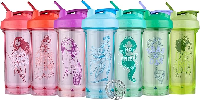 BlenderBottle Disney Princess Shaker Bottle Pro Series, Perfect for Protein Shakes and Pre Workout, 28-Ounce, Try To Keep Up, Pocahontas