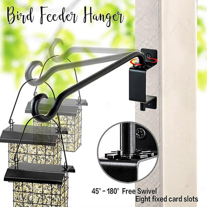 Qiang Ni Swivel Plant Hanger Bracket: Bird Feeder Hanger for Outdoor Wall Mount (12 - B-2pcs, 12 Inch)