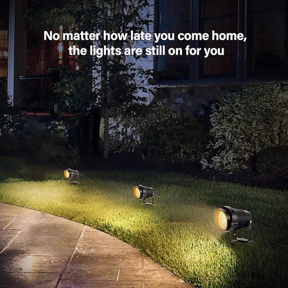 LemonBest Landscape Lights - 5W 110V Outdoor Spotlight - Waterproof IP65-3000K Warm White LED Landscape Lights - 5ft Cable for Yard Garden Patio Driveway House (Include Spike) (4 Pack)