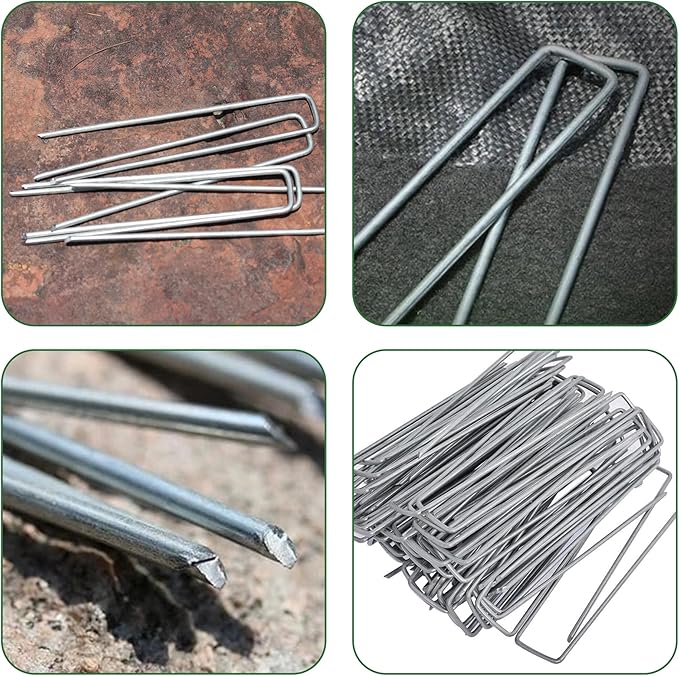 50 Pack 6 Inch 11 Gauge Garden Stakes Yard Stakes for Christmas Garden Decoration, Hot-dip Galvanized Stakes