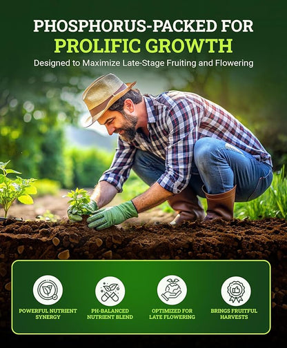 FoxFarm Cha Ching Soluble Fertilizer, Water Soluble High-Phosphorus Fertilizer, Supports Late Harvest Stage - Outdoor Flowers, Fruiting Plants, Containers and Bed Areas, NPK 9-50-10 (2 lb)