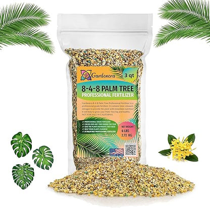 All Season Palm, Ixora, and Ornamental Plant Food (8-4-8 Fertilizer) by Gardenera - Enhance The Health and Resilience of Your Ornamental Plants - 2 QUARTS