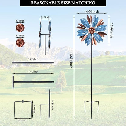 WONDER GARDEN Wind Spinner, Premium Kinetic Wind Sculpture Spinners Metal Windmill for Outdoor Yard Patio Lawn & Garden Decor