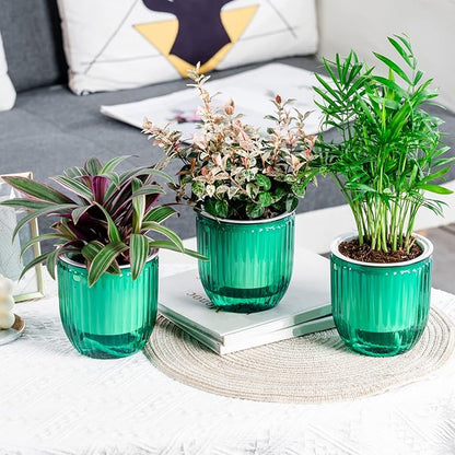 4.5 Inch 2 Pcs Self Watering Hanging Planter Indoor Plant Pots Drainage Holes, Outdoor Small Hanging Planters Flower Pot Basket, Visible Water Level, Plant Hanger Home Decor, Gardening