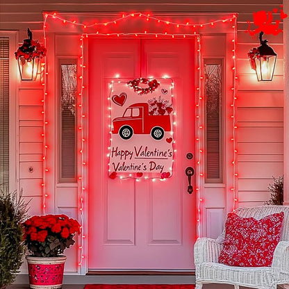 JMEXSUSS Red Christmas Lights Clear Wire, 66ft 200 LED Red Christmas String Lights Outdoor Indoor Plug in, 8 Modes Red String Twinkle Fairy Lights for Room Party Tree Decorations