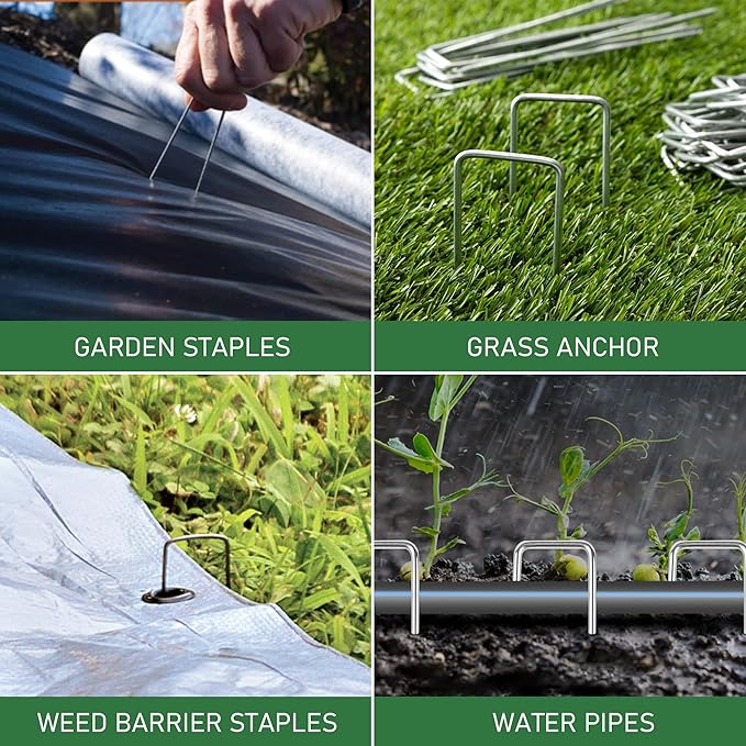50 Pack 6 Inch 11 Gauge Garden Stakes Yard Stakes for Christmas Garden Decoration, Hot-dip Galvanized Stakes