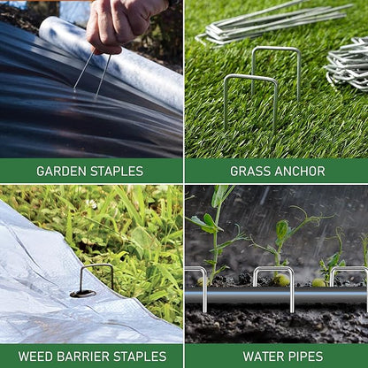 50 Pack 6 Inch 11 Gauge Garden Stakes Yard Stakes for Christmas Garden Decoration, Hot-dip Galvanized Stakes