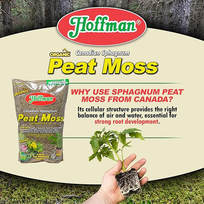 Hoffman 15503 Canadian Sphagnum Peat Moss, 10 Quarts (5-Pack)