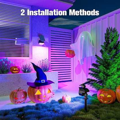 NIORSUN Solar Color Changing Lights Outdoor,7 Lighting Modes RGB Solar Outdoor Lights,IP67 Waterproof Multicolor Landscape Spotlights for Halloween Holiday Decorations,6 Pack
