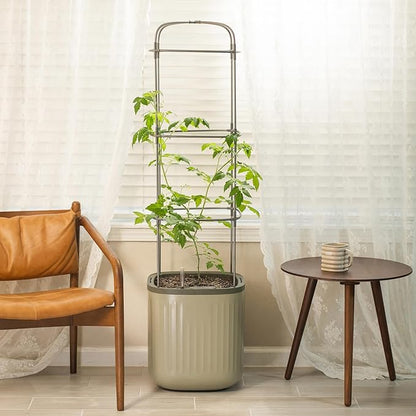 Vego garden Tomato Planter Box with Trellis Self-Watering Rolling Raised Garden Bed for Climbing Vegetables Plants Cage - Sage Green