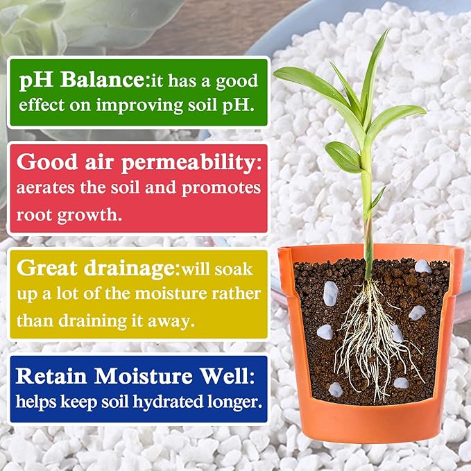 Halatool 10QT Perlite for Plants 3-6 mm Horticultural Organic Perlite Bulk for Gardening Natural Potting Soil Mix Additive for Indoor & Outdoor Planting