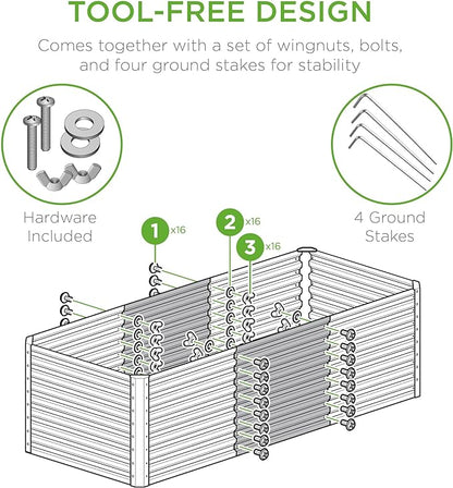 Best Choice Products 4x2x2ft Outdoor Metal Raised Garden Bed, Deep Root Planter Box for Vegetables, Flowers, Herbs, and Succulents w/ 119 Gallon Capacity - Peacock Blue