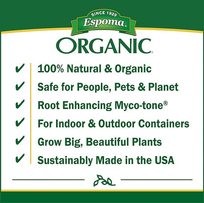 Espoma Organic Potting Soil Mix - All Natural Potting Mix For All Indoor & Outdoor Containers Including Herbs & Vegetables. For Organic Gardening, 4qt. bag. Pack of 1