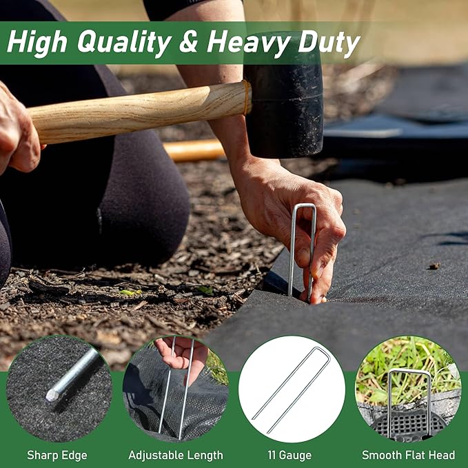 50 Pack 6 Inch 11 Gauge Garden Stakes Yard Stakes for Christmas Garden Decoration, Hot-dip Galvanized Stakes