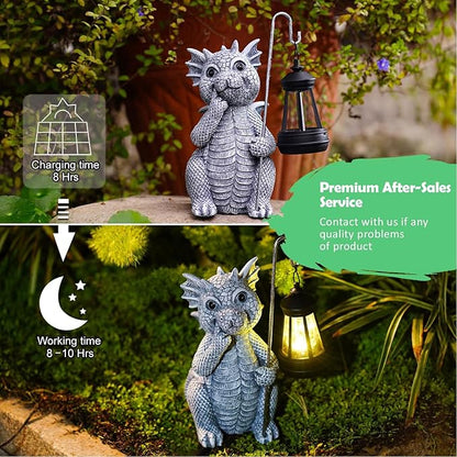 Solar Garden Decor Statues Figurine: Garden Art for Patio Balcony Yard Lawn - Unique Christmas Birthdays Gifts for Mom Grandma Women Wife Sister