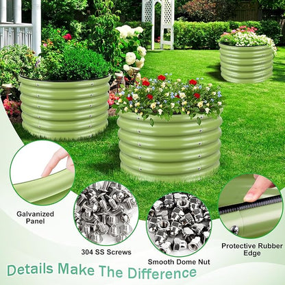 (2 Pack 2x2x1.4ft Galvanized Raised Garden Bed, Deep Metal Garden Bed, Large Raised Garden Beds Outdoor, Raised Beds for Gardening for Vegetables, Flowers, Fruits