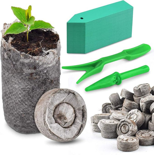 PACETAP 100 Pcs 50mm Peat Pellet Seed Starter Soil, Compressed Seed Fertilizer Nutrient Soil Block, Germination Seedling Pods for Growing Herbs, Plant, Flowers, Vegetables