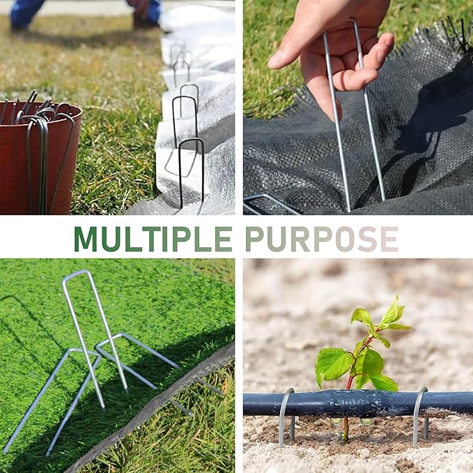 50 Pack 6 Inch 11 Gauge Garden Stakes Yard Stakes for Christmas Garden Decoration, Hot-dip Galvanized Stakes
