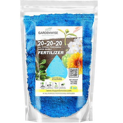20-20-20 Water-Soluble Fertilizer – Powder for Liquid Plant Food for Indoor & Outdoor Plants, Orchids, Vegetables, Lawns, Flowers – 20 20 20 Fertilizer (8 oz)