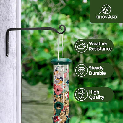 Kingsyard 2-Pack Wall Plant Hanger Outdoor - Heavy Duty Metal Hanging Bracket Hooks for Hanging Plant Bird Feeders Lanterns Wind Chimes Outdoor & Indoor, 15-Inch/Black