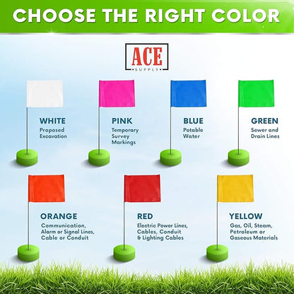 White Marking Flags 1000 Pack - 4x5x15 Inch White Flags for Yard - Markers For Lawn, Irrigation, Landscaping, Survey & Sprinkler Head Marking