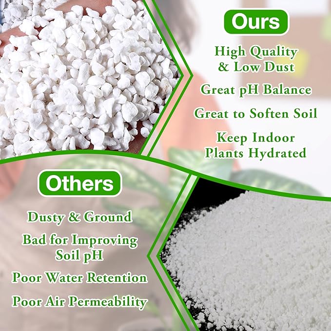 Halatool 10QT Perlite for Plants 3-6 mm Horticultural Organic Perlite Bulk for Gardening Natural Potting Soil Mix Additive for Indoor & Outdoor Planting