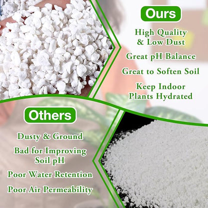 Halatool 10QT Perlite for Plants 3-6 mm Horticultural Organic Perlite Bulk for Gardening Natural Potting Soil Mix Additive for Indoor & Outdoor Planting