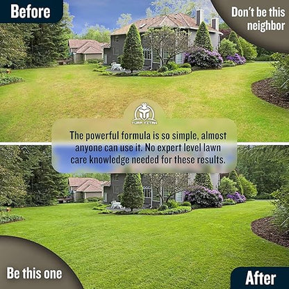 Turf Titan Thatch Buster with Hose End Sprayer – Natural Lawn Aerator and Grass Dethatcher – Probiotic Solution for Improved Lawn Drainage, Soil Health, and Strength (32oz)