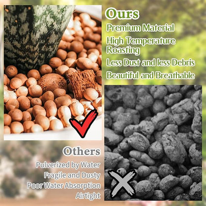 Legigo 19 LBS Organic Expanded Clay Pebbles, 4mm -16mm Light Expanded Clay Aggregate, Natural Clay Pebbles for Hydroponic & Aquaponics Growing, Orchid Potting Mix, Dutch Buckets, Drainage