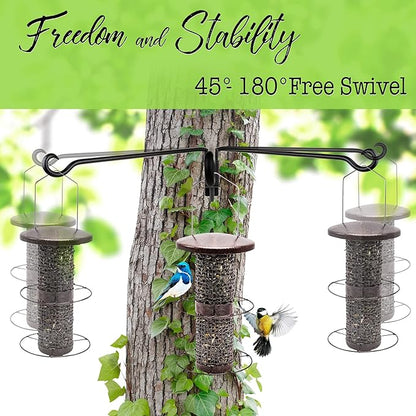 Qiang Ni Swivel Plant Hanger Bracket: Bird Feeder Hanger for Outdoor Wall Mount (12 - B-2pcs, 12 Inch)