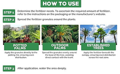 8-4-8 Professional Palm Tree Fertilizer Plant Food; for Indoor Potted Plants and Outdoor Landscape Palm Trees; Quick-Release Nitrogen Fertilizer and Continuous Feeding (3 QUARTS)