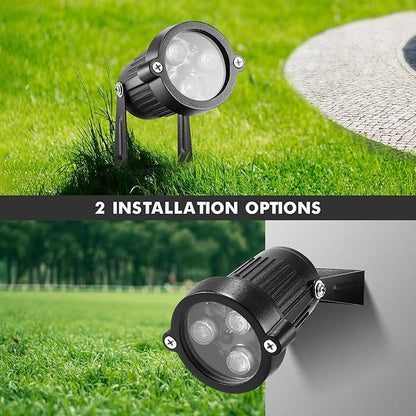 LemonBest Landscape Lighting - 6W RGB Color Changing Halloween Landscape Lights 120V Christmas Outdoor LED Spotlight with Remote Control Waterproof Spot Lights for Yard Garden Patio Driveway (4 Pack)