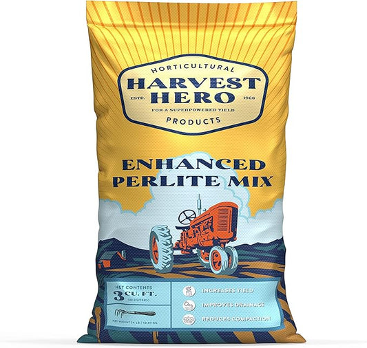 Enhanced Perlite Mix, Soil Amendment That Promotes Robust Growth with Diatomaceous Earth & Essential Nutrients for Plants, Transplanting, Garden Beds and Seedlings (12 QT)