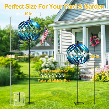 LimeHill Wind Spinner for Yard and Garden - Large Metal Kinetic Wind Sculptures for Outdoor Decorations
