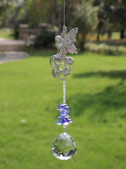 Crystal Garden Suncatcher Hanging Crystals Ornament for Window Rainbow Maker Prisms Home Decor Gift Boxed Sun Catcher Gift Idea for Mom Friends Grandma,Fairy