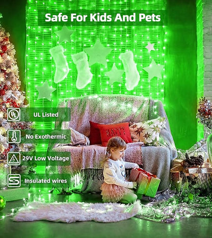 1500 LED Chrstmas String Lights, 492FT Super Long Christmas Lights with 8 Modes, Christmas Tree Lights with Timer Memory for Indoor Outdoor Tree Fence Garden Xmas Wedding Party Decor Green