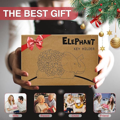 Outdoor Elephant Key Hider Statue - Cute Succulent Elephant Hide a Key Outdoor Decorative - Small Gift Box for Women, Home Decor & Elephant Gifts (Elephant)