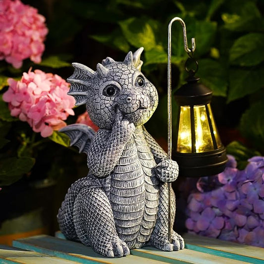Solar Garden Decor Statues Figurine: Garden Art for Patio Balcony Yard Lawn - Unique Christmas Birthdays Gifts for Mom Grandma Women Wife Sister