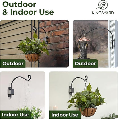 Kingsyard Swivel Plant Hangers Outdoor - 12 Inch Heavy Duty Wall Plant Hooks for Hanging Plant Baskets Bird Feeder Lanterns Wind Chimes