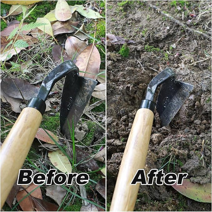 Japanese Weeding Sickle Hand Sickle，Hoe Gardening Tools for Weeding and Cultivating Weed Remover Tool High-Carbon Steel with Hard Solid Wood Handle Very Sharp (Wooden Handle)