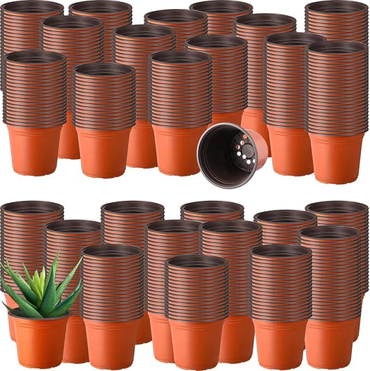 Hushee 1500 Pcs 4 Inch Plastic Plants Nursery Pots Bulk Seed Starting Pots with Drainage Holes Plastic Planters Planting Pots Indoor Outdoor for Flower Transplanting Supplies (Classic)