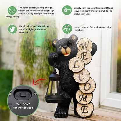 Solar Garden Decor Statues Figurine: Garden Art for Patio Balcony Yard Lawn - Unique Christmas Birthdays Gifts for Mom Grandma Women Wife Sister
