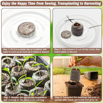 ZeeDix 100Pcs 30mm Peat Pellets for Seedlings, Seed Starter Pods Seed Starting Plugs Soil, Compressed Nutrient Block Potting Soil Discs Pellet for Planting Herbs Flowers Vegetables