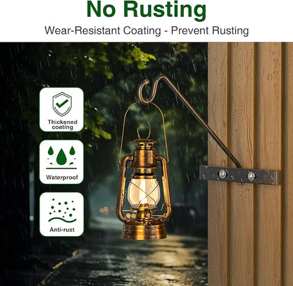 12-Inch 2 Pack Deck Bird Feeder Hanger for Railing, Outdoor Decor Plant Hanger, Swivel Balcony Railing Hook - 22LB Capacity - for Hanging Plants, Bird Feeders, Lanterns, Wind Chimes