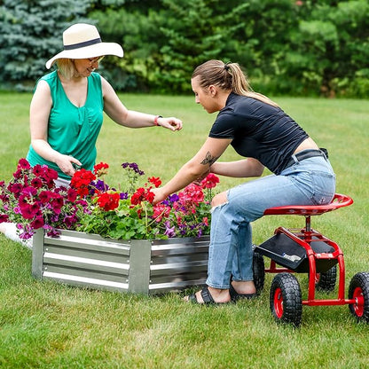 Sunnydaze Galvanized Raised Garden Bed - Metal Raised Bed for Gardening - Outdoor Planter Box for Flowers, Plants, and Vegetables - Gray - 12.25" Hexagon